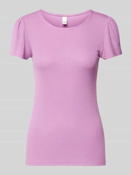 T-shirt z okrągłym dekoltem Qs fioletowa