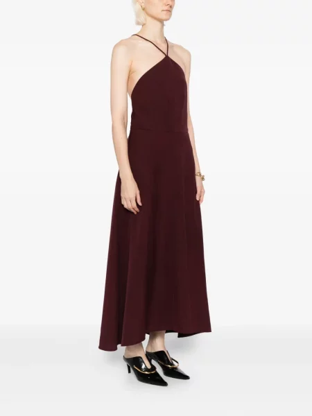 Рокля Jil Sander с халтер деколте червено