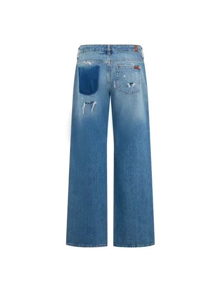 Szerokie jeansy 7 For All Mankind niebieskie