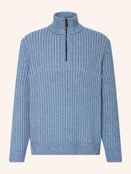 Boss Sweter Typu Troyer Kwinter blau
