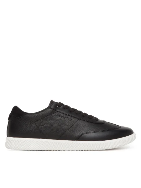 Кожени маратонки Calvin Klein LOW TOP LACE UP TMBL LTH черно