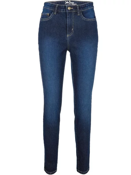 Dżinsy o kroju skinny mid waist ze stretchem niebieskie