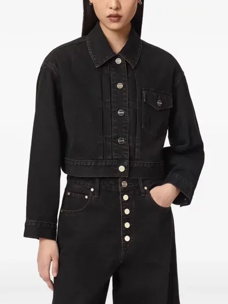 Decupat geacă de blugi Allsaints maro