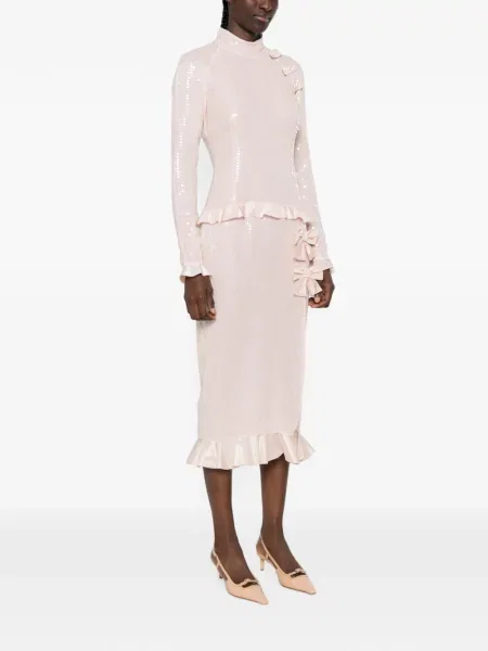 Rochie midi Alessandra Rich cu paiete roz