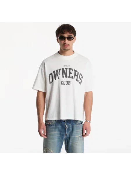 Represent tricou din Owners bej cu imprimeu alb