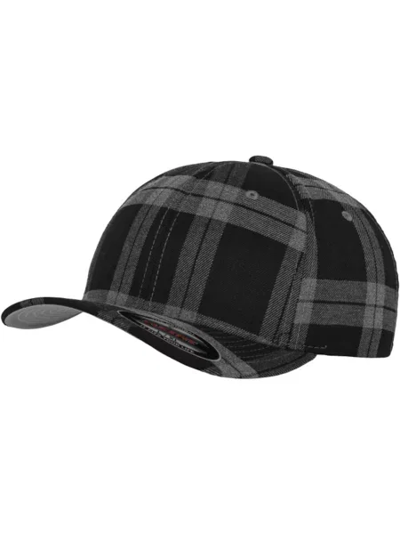 Flexfit Șapcă Tartan Plaid gri închis negru