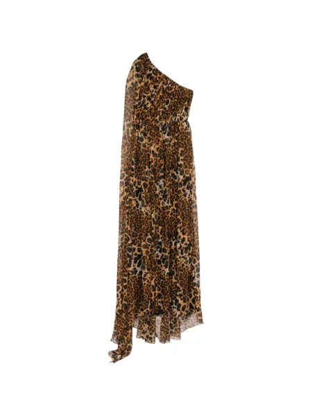 Rochie Pamella Roland cu imagine cu model leopard maro