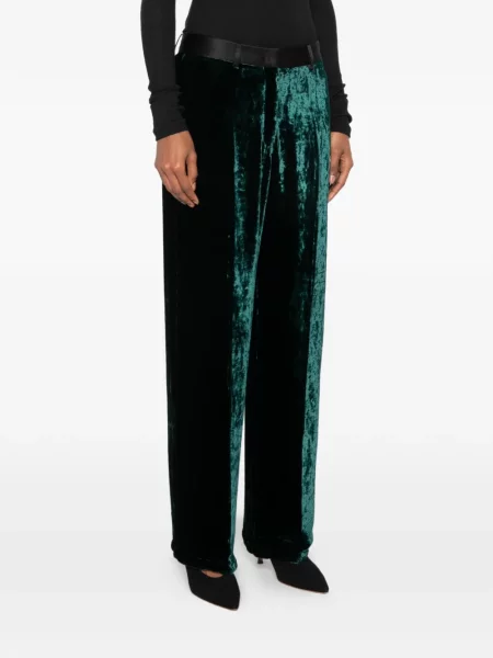 Pantaloni Forte_forte de catifea verde