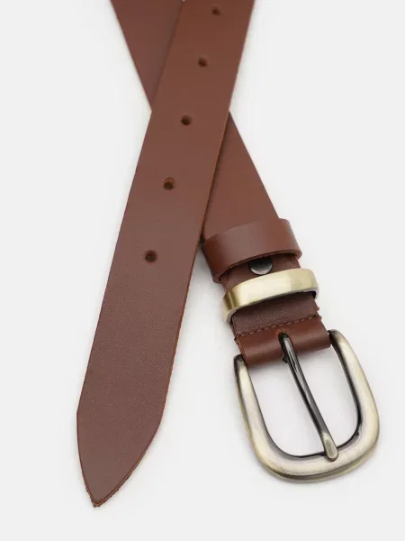 Кожаный ремень Borsa Leather с ремешками коричневый
