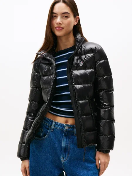 Tommy Jeans Geacă din puf negru