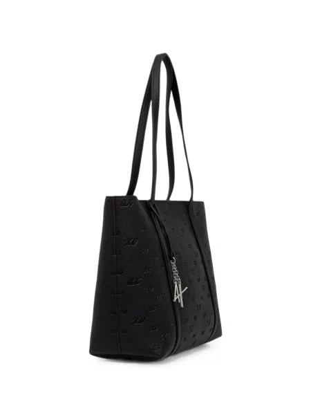 Shopper kabelka Armani Exchange s autogramem černá
