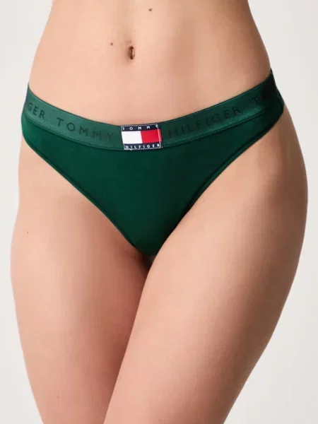 Tommy Hilfiger tangá dámske s elastanom zelená