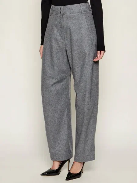 BOSS BLACK Pantaloni Telarana | Relaxed fit cu adaos de lână negru