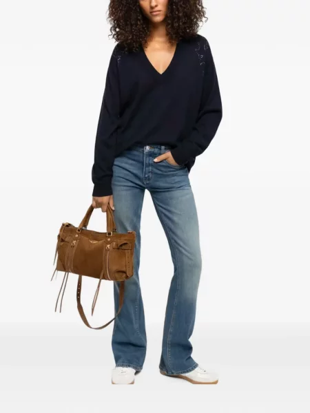 Pulover Zadig&voltaire cu decolteu în V albastru