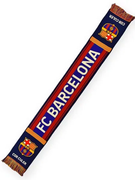 FC Barcelona szalik kibica knitted scarf niebieska