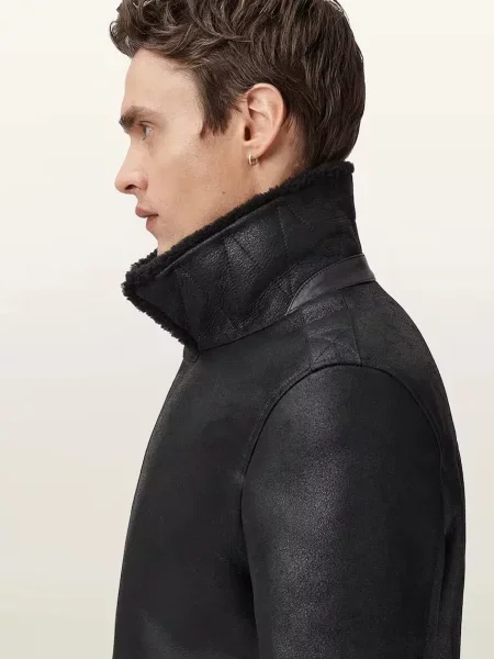Байкерская кожаная куртка Allsaints черная