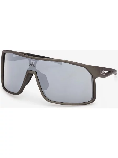Okulary adidas Sport Alkator z lustrzanymi szarymi soczewkami czarne