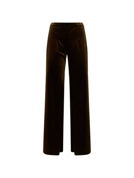 Pantaloni Blanca Vita de catifea evazate maro