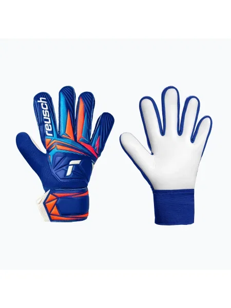 Gyermek kapus kesztyűk Reusch Attrakt Starter Solid Junior sharp blue/white/shocking orange. Méret: 8 fehér