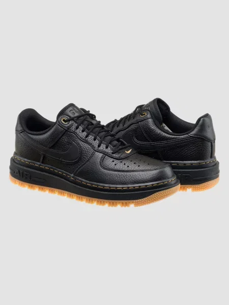 Кожаные кроссовки Nike Air Force 1 черные