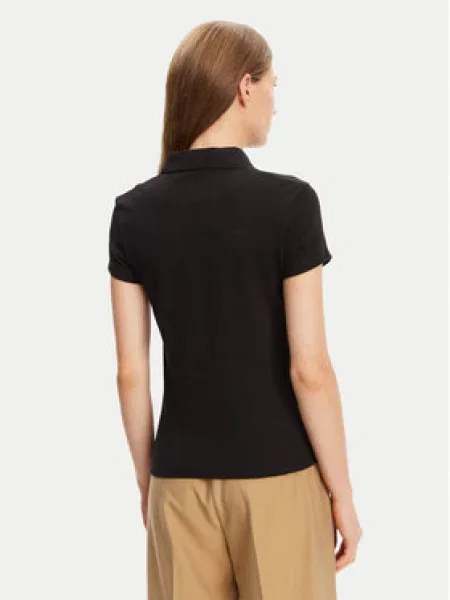 Tommy Hilfiger Pólóing Gold Button Slim Fit fekete