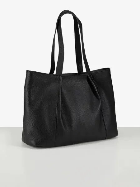 Torba typu shopper ze skóry czarna