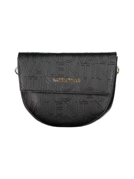 Lniana torebka Valentino Bags czarna