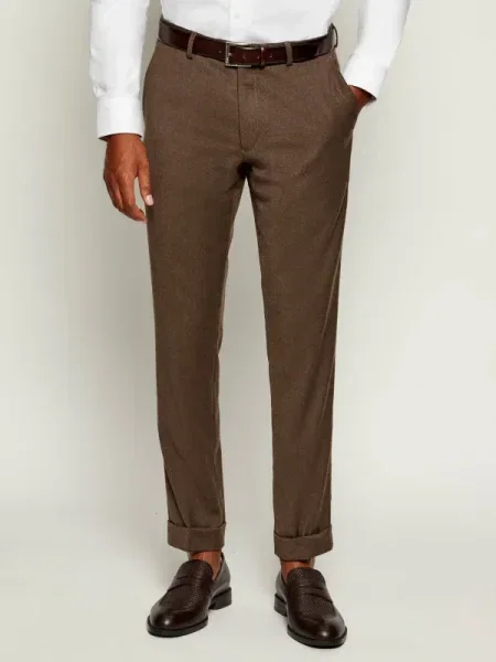 Oscar Jacobson De lână pantaloni maro