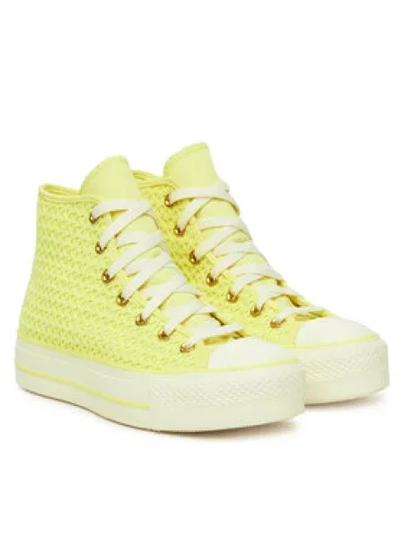 Converse Plátěnky Chuck Taylor All Star Lift Platform Knit žlutá