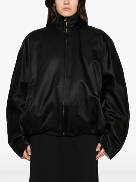 Geacă Carven din satin negru