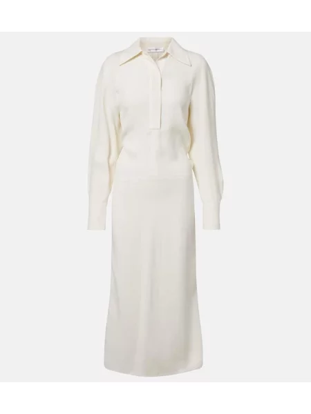 Obleka midi obleka Victoria Beckham nad koleni bela