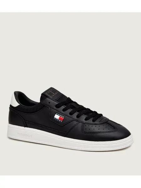 Sneakerși Tommy Jeans din piele negru