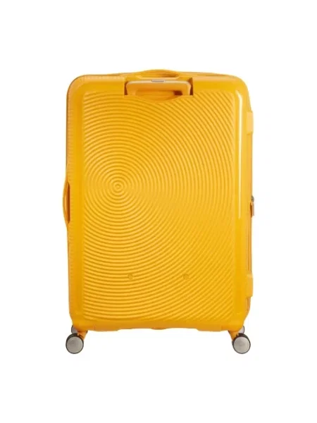 Lniana walizka American Tourister żółta