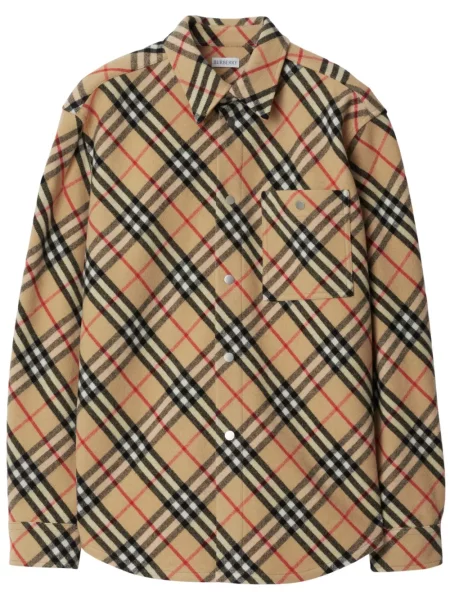 Vlněná kostkovaná retro košile Burberry