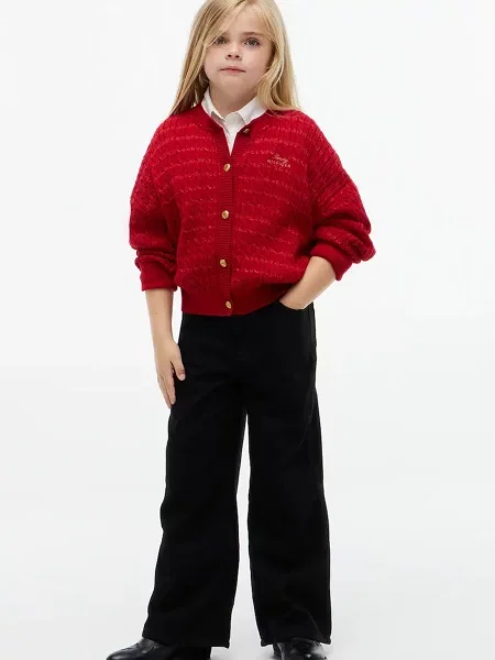 Tommy Hilfiger дънки wide leg за деца MABEL черно