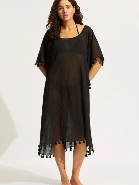 Seafolly Narzutka plażowa Amnesia Kaftan czarna