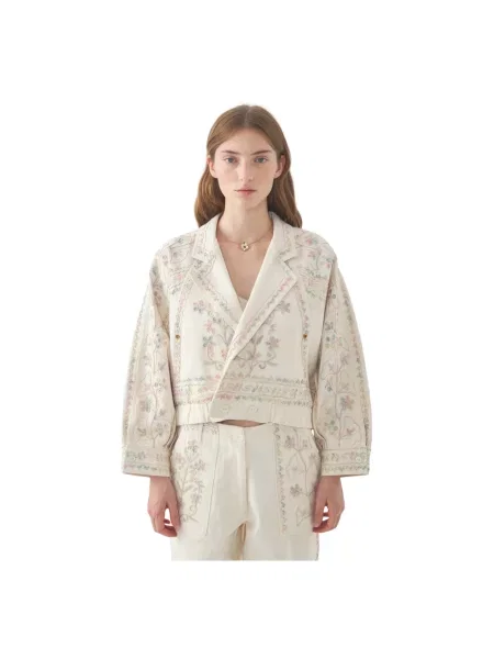 Haftowana kurtka Antik Batik beżowa