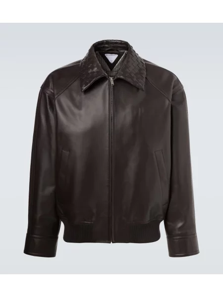 Geanta de piele Bottega Veneta maro