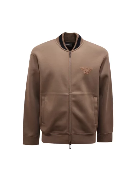 Bluza z kapturem Armani z kapturem brązowa