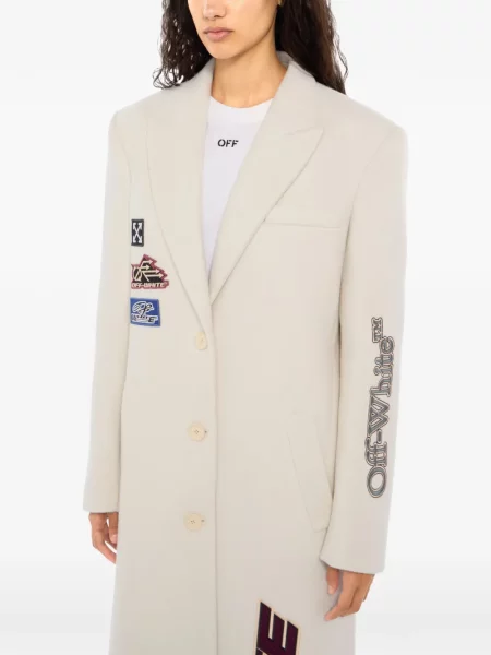Lung palton Off-white alb