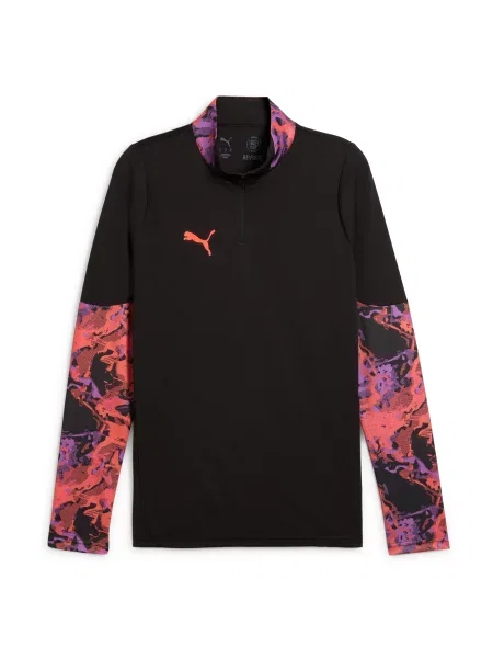 PUMA Funkčné tričko Individual Cup neónovo fialová / malinová čierna