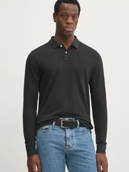 Риза Pepe Jeans с дълъг ръкав черно