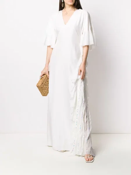 Rochie maxi Alberta Ferretti alb