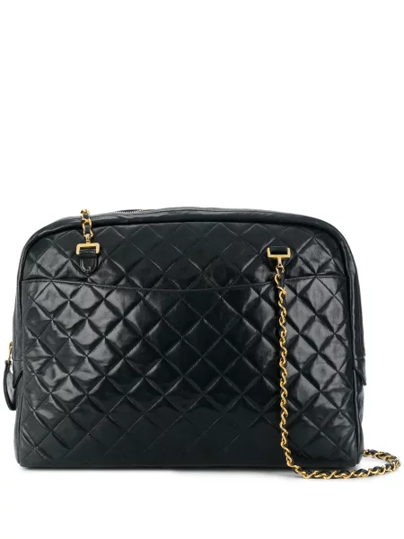 Prošívaná diamant kabelka Chanel Pre-owned modrá
