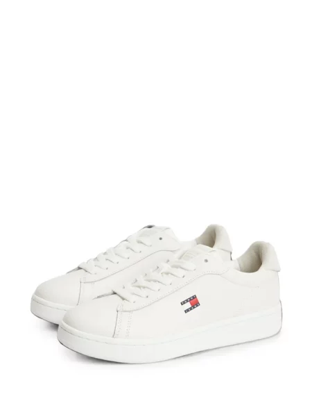 Bőr sneaker Tommy Hilfiger autogrammal fehér