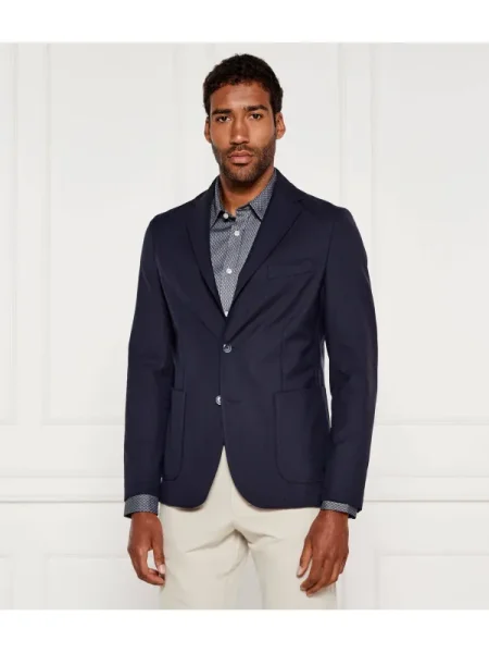 BOSS BLACK Zakó gyapjú hozzáadásával fekete