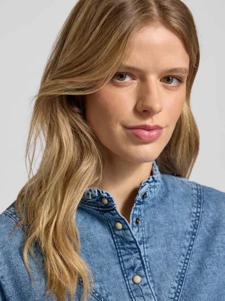 Bluzka jeansowa o kroju regular fit z czystej bawełny Pepe Jeans niebieska