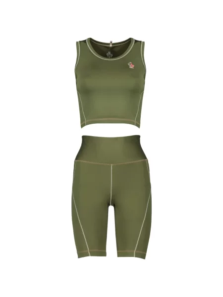 Leggings Moncler Grenoble cu autograf verde