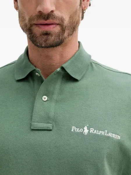 Tricou polo Polo Ralph Lauren cu broderie cu glugă din piele negru