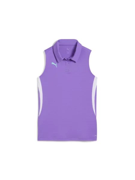 Koszulka polo Individual do padla PUMA Purple Glimmer Aquatic White Green biała
